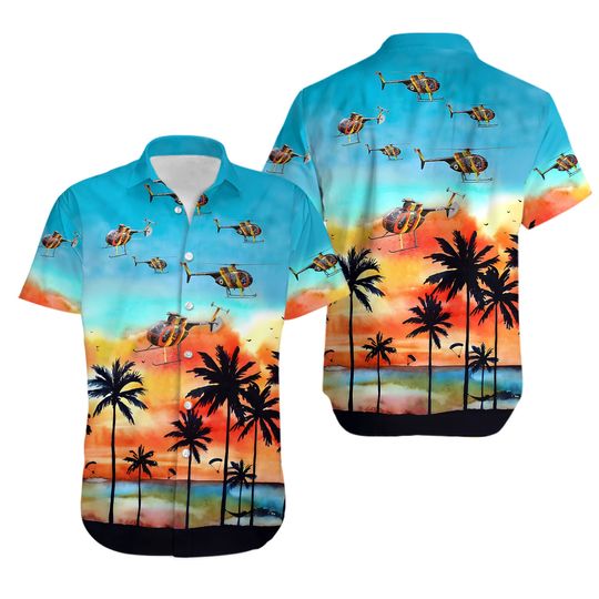 MD500D Magnum PI Helicopter Hawaiian Shirt