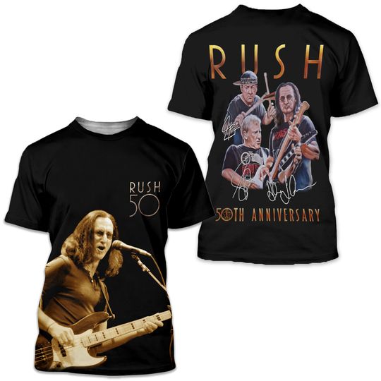 Rush Band 50th Anniversary 3D T-Shirt