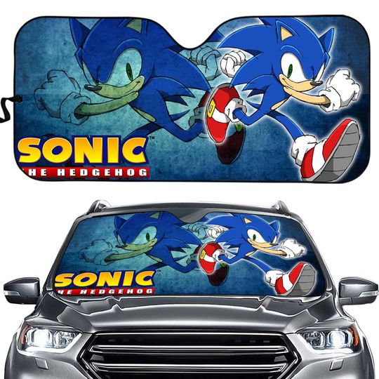 Sonic The Hedgehog Auto Sun Shades, Car Accessories, Sonic Car Windshield, Auto Decoration, Car Foldable Accessories for Sun Protection