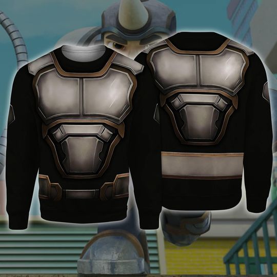 Rhino 3D Full Over Print Ugly Sweatshirt, Spidey and His Amazing Friends Costume Shirt, Halloween Cosplay, Cartoons Event Apparel