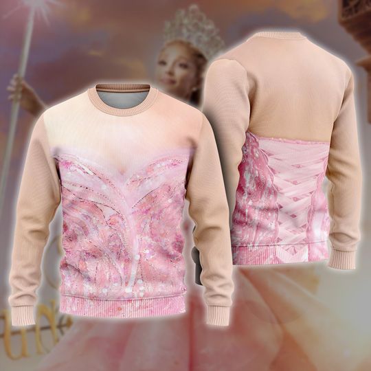 Elphaba The Wicked Movie Inspired Ugly Sweatshirt, Wicked Pink Goes Good With Green Sweatshirt, Wicked Movie, Changed For Good All Over Print Tee