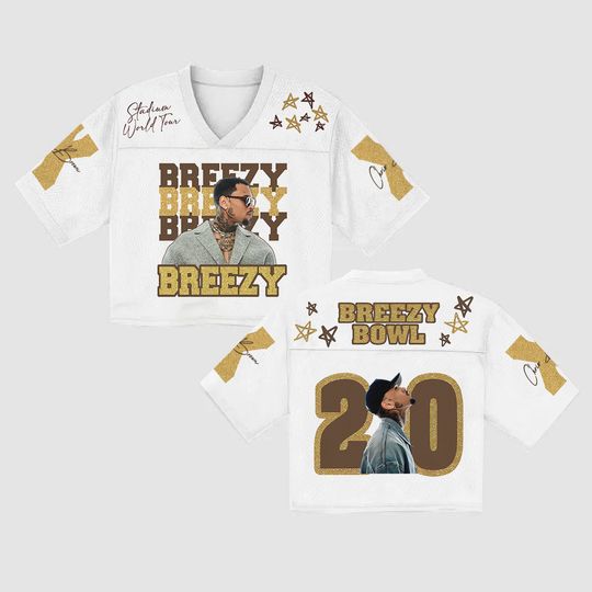 Chris Brown Crop Top Jersey  Breezy Bowl Stadium World Tour Mesh Shirt, Concert Outfit, Rave Festival Top, Fan Gift