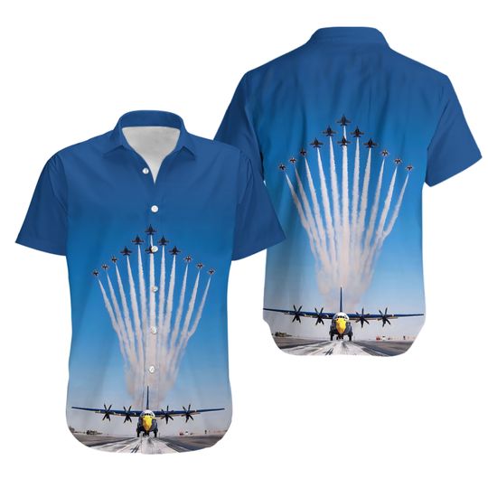 US Navy Blue Angels Show Hawaiian Shirt