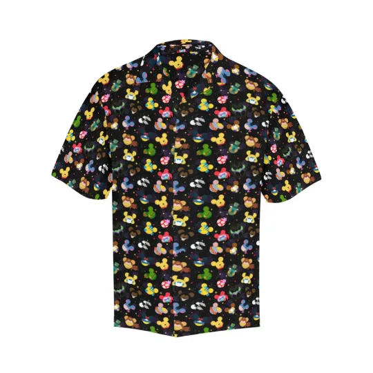 Discover Disney Mickey Character Favorites Black Hawaiian Shirt