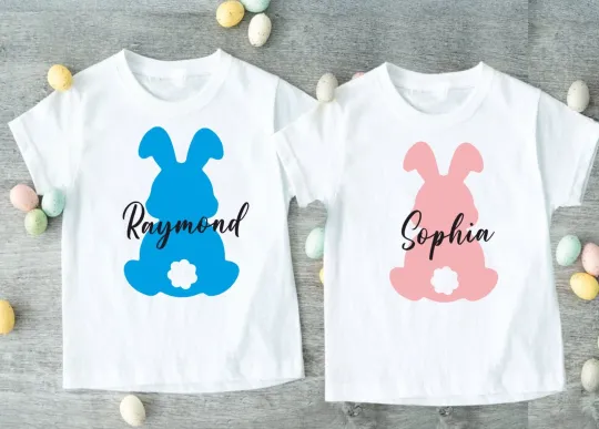 Discover Personalized Easter Bunny T-Shirt with Custom Name for Men Women Kids