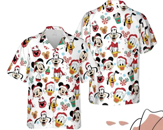 Discover Disney Mickey Mouse And Friends Christmas Candy Merry Christmas Hawaiian Shirt