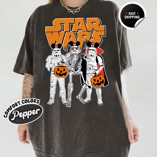Discover Retro Star Wars Halloween Shirt, Vintage Halloween Shirt, Disney Family Halloween Shirt, Stormtrooper Shirt, Disney Halloween Shirt