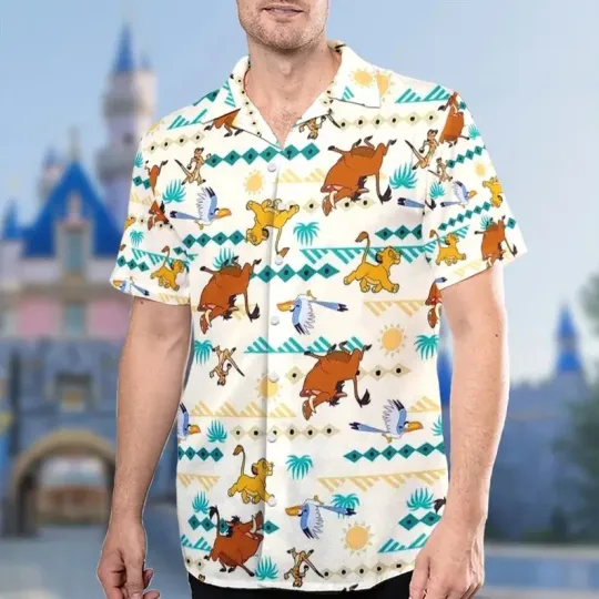 Discover Disney Lion King Simba And Friends Retro Hawaiian Shirt