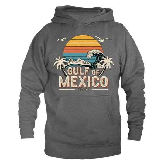 Gulf of Mexico Golfo de mexico Est 1550 Retro Vintage Beach Hoodie