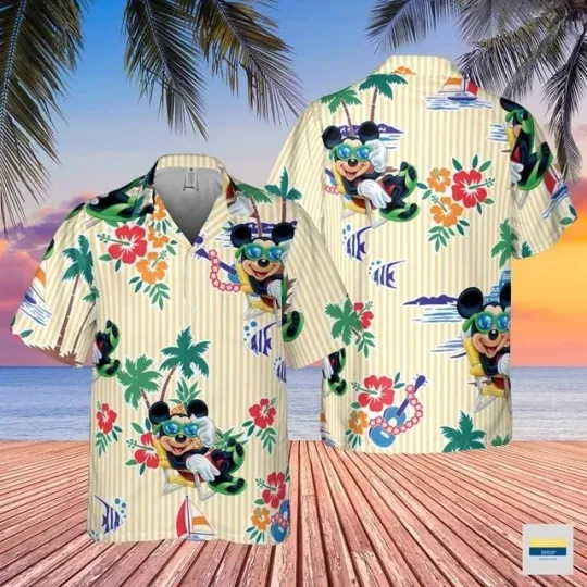 Discover Disney Hawaiian Shirt Summer Beach Mickey Relaxing Floral Disney Aloha