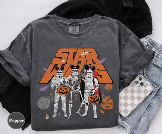 Discover Star Wars Halloween Shirt, Funny Disneyland Halloween Party 2025 Tee, Stormtrooper Cosplay, Spooky Gift For Kid Toddler