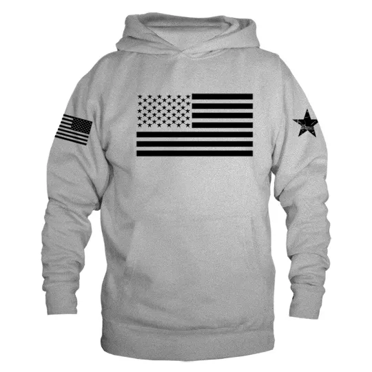 Discover United States of America US Flag Fleece Pullover Hoodie