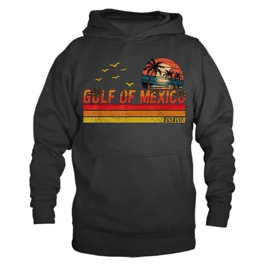 Gulf of Mexico Golfo de mexico Est 1550 Retro Vintage Beach Hoodie