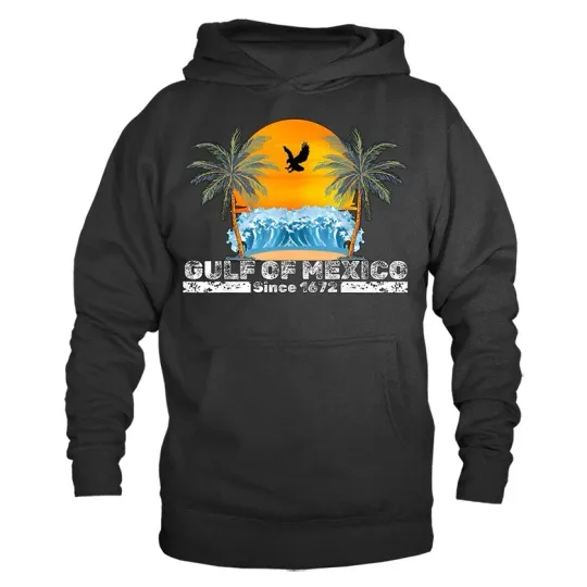 Gulf of Mexico Golfo de mexico Est 1550 Retro Vintage Beach Hoodie