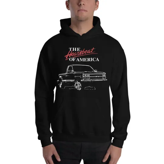 Discover 1990 Chevy K1500 Pickup Truck 4x4 Heartbeat of America Hoodie Sweatshirt