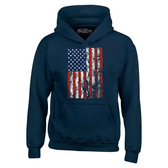 Discover Distressed United States of America Flag Hoodie USA Flag Sweatshirt
