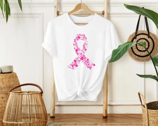 Discover Pink Breast Cancer Awareness T-Shirt Cancer Ribbon Tee Shirt Gift