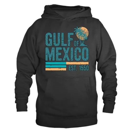 Gulf of Mexico Golfo de mexico Est 1550 Retro Vintage Beach Hoodie