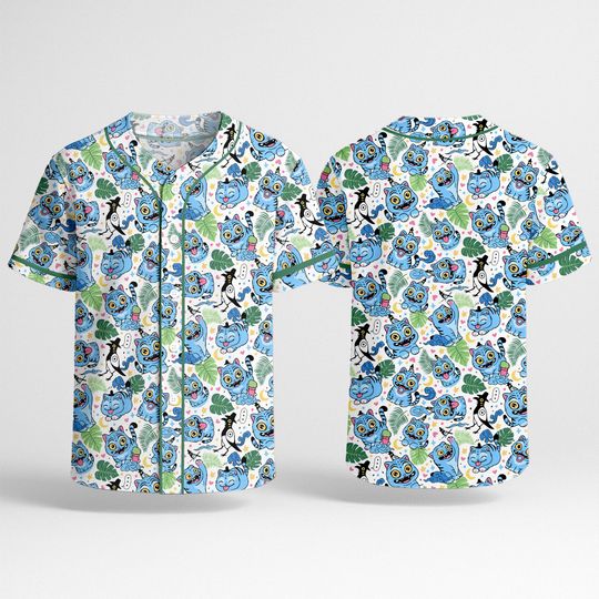 Derpy Tiger Baseball Jersey, White Kpop Jersey Shirt, Demon Hunter Tiger All Over Print Tee, Huntrix Graphic Kpop Shirt Gifts