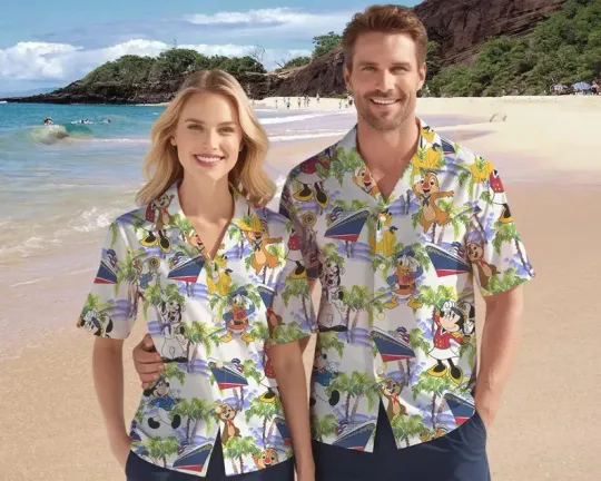 Discover Disney Mickey And Friends Cruise Squad Retro Hawaiian Shirt