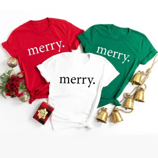 Discover Merry Christmas Family Matching T-Shirts for Men Women Kids
