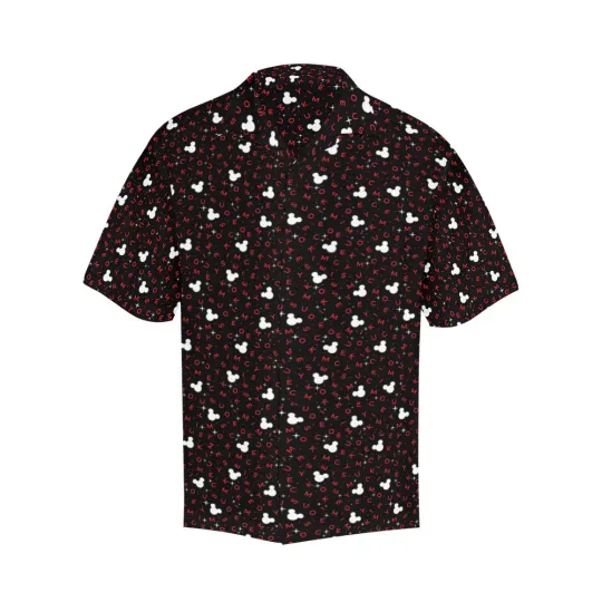Discover Disney Mickey Mouse Letters Black Hawaiian Shirt