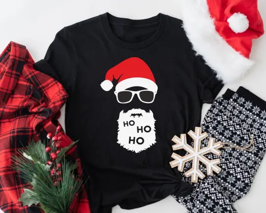 Discover Santa Claus Ho Ho T-Shirt Family Christmas Tee for Men Women Kids