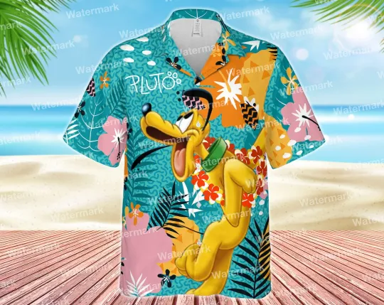 Discover Disney Summer Beach Pluto Disney Aloha Hawaiian Shirt