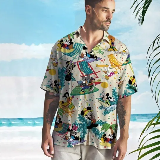 Discover Disney Mickey And Friends World Summer Beach Vintage Hawaiian Shirt