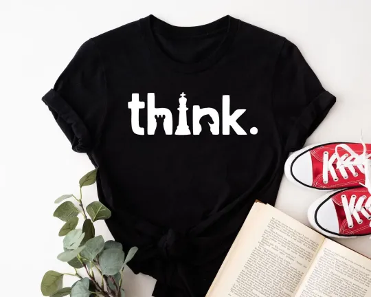 Discover Think Chess T-Shirt Chess Player Mind Game Sports Men Women Birthday Gift Top