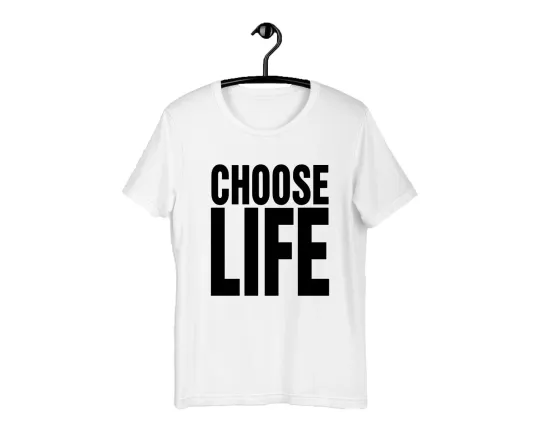 Discover Choose Life T-Shirt Wham Retro 80s 90s Party Gift Men Shirt