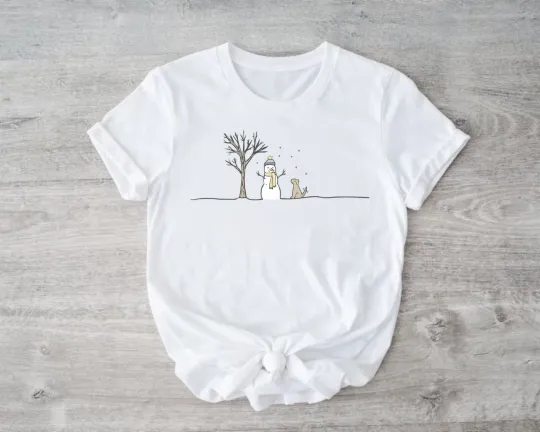 Discover Snowman Dog Christmas T-Shirt Hoodie Sweatshirt Kids Adults