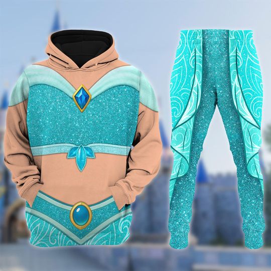 Discover Disney Jasmine 3D Hoodie T-Shirt, Aladdin Movie All Over Print Shirt, Costume Sweatshirt, Jasmine Princess Cosplay Costume Hoodie