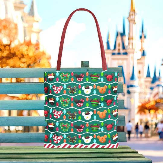 Discover Christmas Mickey Ornaments Tote Bag, Disney Tote Bag Gift