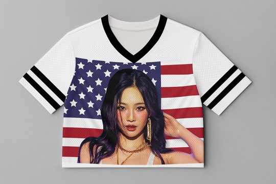 Discover Custom Photo Crop Jersey: USA Flag, Personalized Name & Number