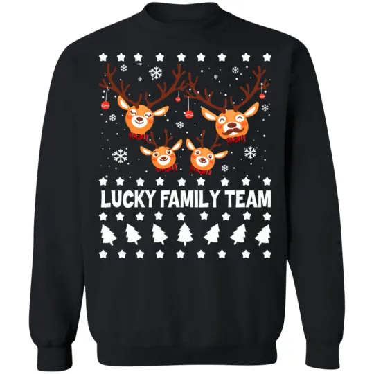 Discover Lucky Family Ugly Christmas Sweatshirt