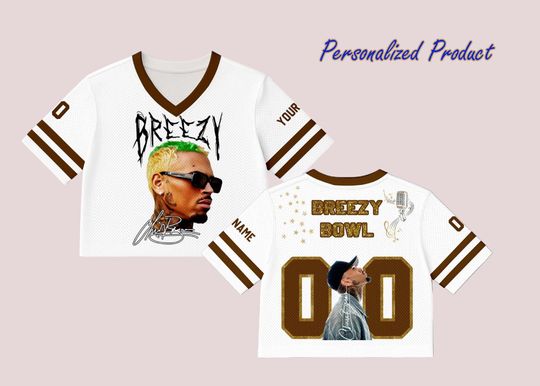 Discover Personalized Chris Brown Breezy Bowl Jersey Shirt Custom Name Number, Hip Hop Baseball Top, Breezy Fan Gift, Concert Outfit Unisex
