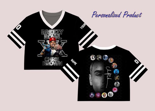 Discover Custom Chris Brown Breezy Bowl Jersey  Custom Hip Hop Concert Shirt with Personalized Name & Number, Unisex Streetwear Fan Gift