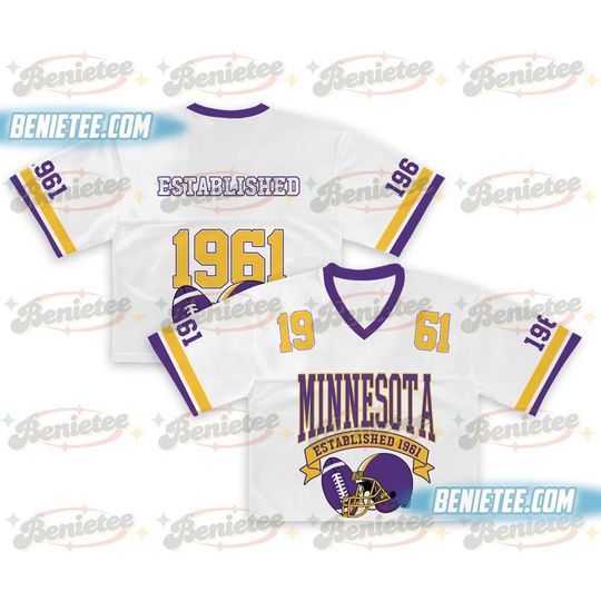 Discover Minnesota American Croptop Mesh Football, Retro Vikes Game Day Croptop Mesh Football