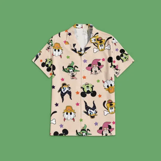 Discover Disney Mickey & Friends Halloween Squad Trick Or Treat Hawaiian Shirt