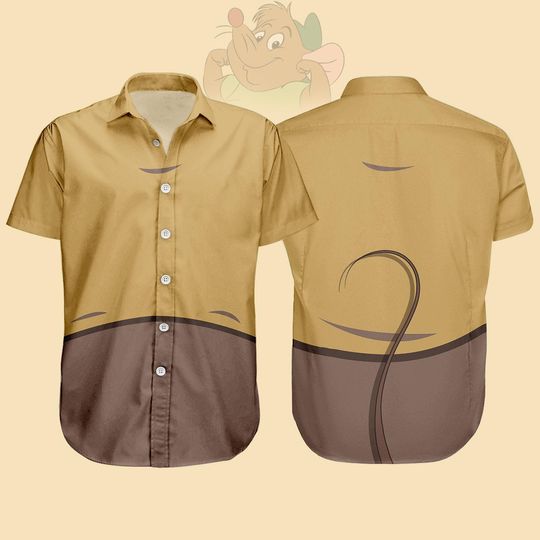 Halloween Gus Cinde Costume Shirt, Gus Gus Mouse Button Shirt, Halloween Mouse Men Shirt, Disneyland Cinde