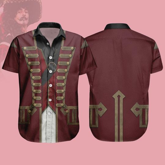 Halloween Captain Hook Costume Shirt, Peter Pan Cosplay Shirt, Tinker Bell Fairy Button Shirt, Disney Cosplay Shirt, Halloween Costume