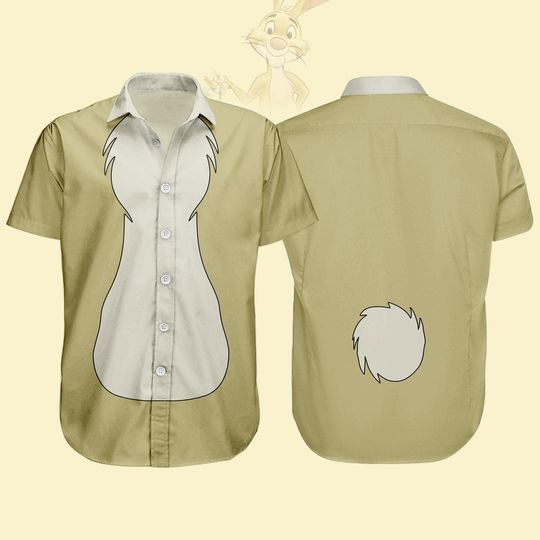 Discover Halloween Rabbit Winnie The Pooh Costume Shirt, Rabbit Button Shirt, Winnie Pooh Men Shirt, Halloween Party 2025