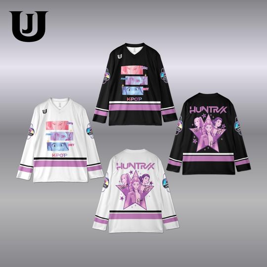 Discover Kpop Demon Hunter 2025 Hockey Jersey, HUNTRX Shirt, Hunter Hockey Jersey, Jinu Shirt, Kpop Huntrix Merch, Saja Mira, Saja boys Shirt