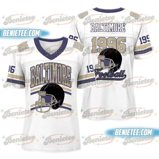 Baltimore Mesh Football Jersey, Retro Baltimore Game Day Football Jersey