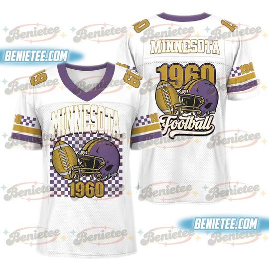 Minnesota Mesh Football Jersey, Retro Sports Game Day Football Jersey