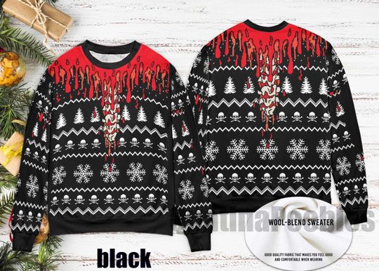 Discover Horror Snowflake Halloween Ugly Sweater, Unisex Funny Christmas Sweater for Family