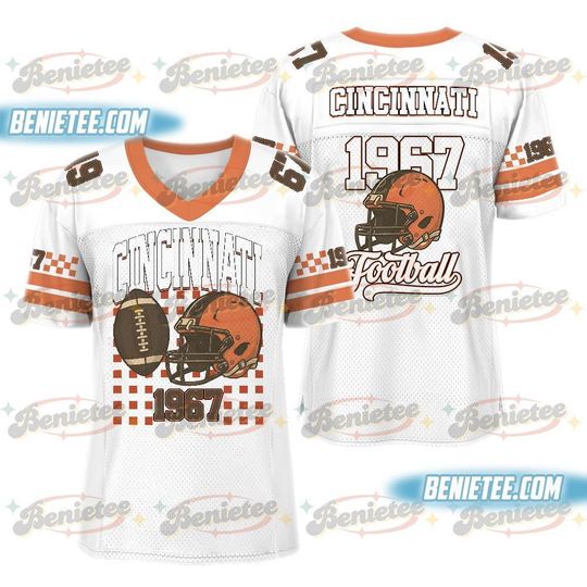 Discover Cincinnati Mesh Football Jersey, 90s Cincinnati Game Day Football Jersey