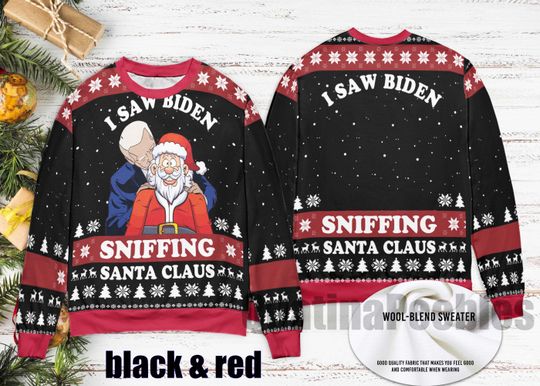 Joe Biden Ugly Christmas Sweater - Happy Santa Claus Funny Xmas 3D Sweater