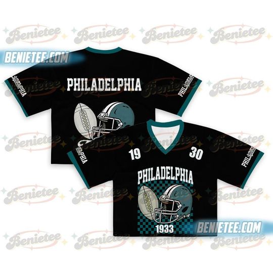Philadelphia Croptop Mesh Football, Retro Philadelphia Game Day Croptop Mesh Football